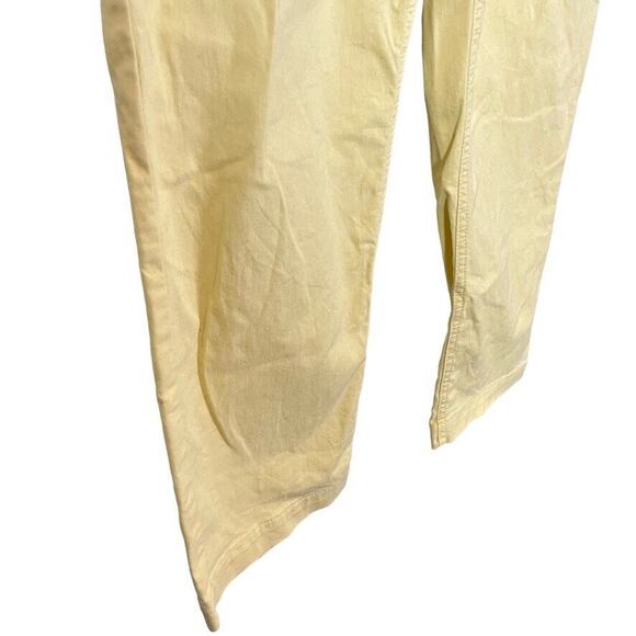Ann Taylor Loft The Slim Yellow Khaki Stretch Cotton Flat Front Pants Womens 14 - Picture 2 of 16